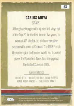 2006 Ace Authentic Heroes & Legends #63 Carlos Moya Back