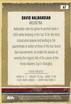 2006 Ace Authentic Heroes & Legends #67 David Nalbandian Back
