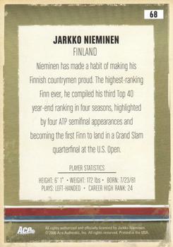 2006 Ace Authentic Heroes & Legends #68 Jarkko Nieminen Back