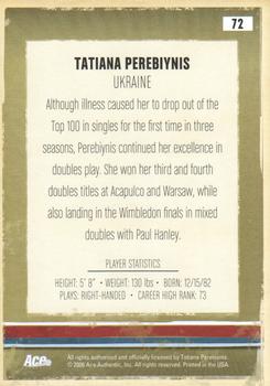 2006 Ace Authentic Heroes & Legends #72 Tatiana Perebiynis Back
