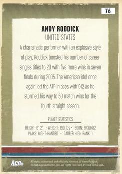 2006 Ace Authentic Heroes & Legends #76 Andy Roddick Back