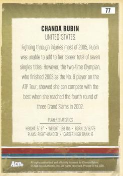 2006 Ace Authentic Heroes & Legends #77 Chanda Rubin Back