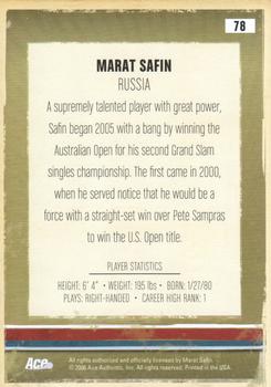 2006 Ace Authentic Heroes & Legends #78 Marat Safin Back