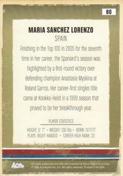 2006 Ace Authentic Heroes & Legends #80 Maria Sanchez Lorenzo Back