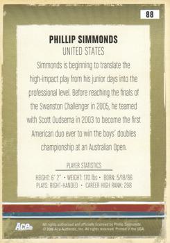 2006 Ace Authentic Heroes & Legends #88 Phillip Simmonds Back