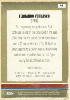 2006 Ace Authentic Heroes & Legends #95 Fernando Verdasco Back