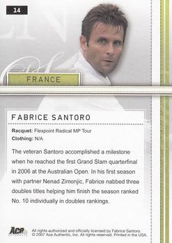 2007 Ace Authentic Straight Sets #14 Fabrice Santoro Back