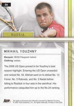 2007 Ace Authentic Straight Sets #26 Mikhail Youzhny Back