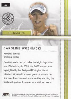 2007 Ace Authentic Straight Sets #39 Caroline Wozniacki Back