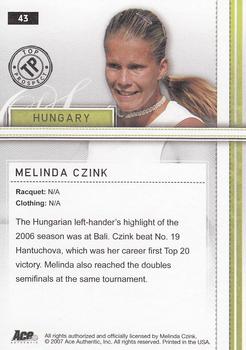 2007 Ace Authentic Straight Sets #43 Melinda Czink Back