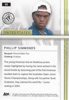 2007 Ace Authentic Straight Sets #50 Phillip Simmonds Back
