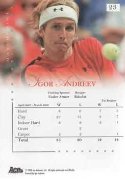 2008 Ace Authentic Match Point #23 Igor Andreev Back