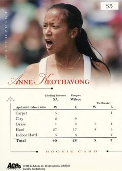 2008 Ace Authentic Match Point #35 Anne Keothavong Back