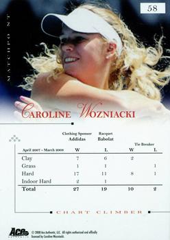 2008 Ace Authentic Match Point #58 Caroline Wozniacki Back