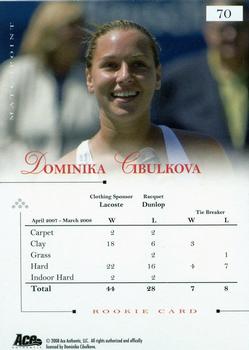 2008 Ace Authentic Match Point #70 Dominika Cibulkova Back