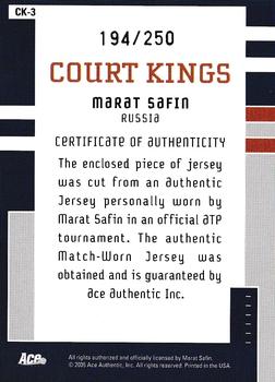 2005 Ace Authentic Signature Series - Court Kings Jersey #CK-3 Marat Safin Back