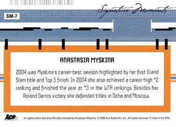 2005 Ace Authentic Signature Series - Signature Moments #SM-7 Anastasia Myskina Back