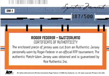 2005 Ace Authentic Signature Series - Signature Moments Jersey #SM-1 Roger Federer Back