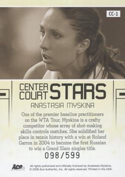 2006 Ace Authentic Grand Slam - Center Court Stars #CC-1 Anastasia Myskina Back