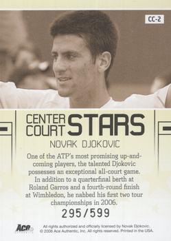 2006 Ace Authentic Grand Slam - Center Court Stars #CC-2 Novak Djokovic Back