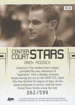 2006 Ace Authentic Grand Slam - Center Court Stars #CC-3 Andy Roddick Back