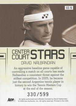 2006 Ace Authentic Grand Slam - Center Court Stars #CC-5 David Nalbandian Back