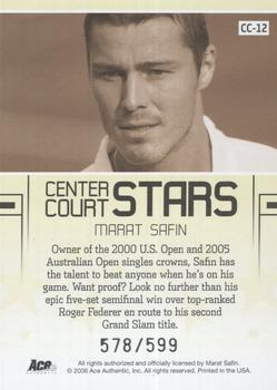 2006 Ace Authentic Grand Slam - Center Court Stars #CC-12 Marat Safin Back