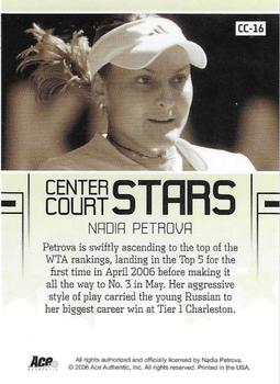 2006 Ace Authentic Grand Slam - Center Court Stars Autographs #CC-16 Nadia Petrova Back
