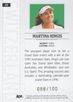 2006 Ace Authentic Grand Slam - Gold #15 Martina Hingis Back