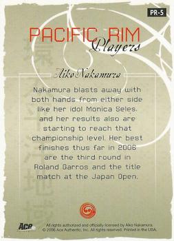 2006 Ace Authentic Grand Slam - Pacific Rim Players Autographs #PR-5 Aiko Nakamura Back