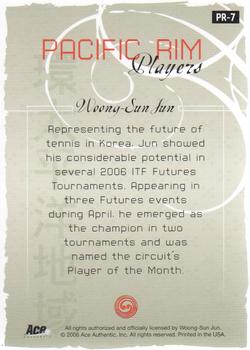 2006 Ace Authentic Grand Slam - Pacific Rim Players Autographs #PR-7 Woong-Sun Jun Back