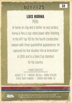 2006 Ace Authentic Heroes & Legends - Autograph #38 Luis Horna Back
