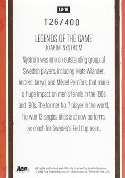 2006 Ace Authentic Heroes & Legends - Legends of the Game Autograph #LG-19 Joakim Nystrom Back
