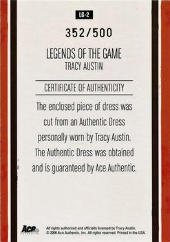 2006 Ace Authentic Heroes & Legends - Legends of the Game Material #LG-2 Tracy Austin Back
