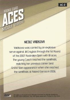 2007 Ace Authentic Straight Sets - Aces #AC-2 Nicole Vaidisova Back