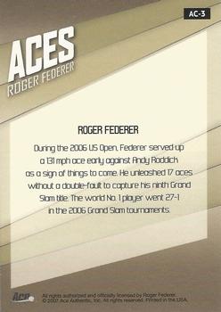 2007 Ace Authentic Straight Sets - Aces #AC-3 Roger Federer Back