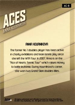 2007 Ace Authentic Straight Sets - Aces #AC-8 Anna Kournikova Back