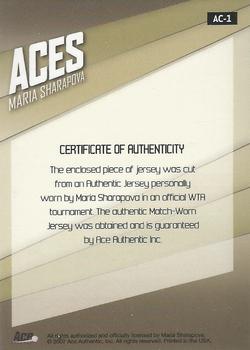 2007 Ace Authentic Straight Sets - Aces Materials #AC-1 Maria Sharapova Back