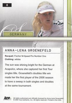 2007 Ace Authentic Straight Sets - Bronze #8 Anna-Lena Groenefeld Back