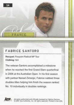 2007 Ace Authentic Straight Sets - Bronze #14 Fabrice Santoro Back