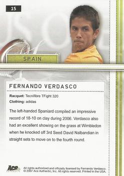 2007 Ace Authentic Straight Sets - Bronze #15 Fernando Verdasco Back