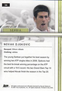 2007 Ace Authentic Straight Sets - Bronze #16 Novak Djokovic Back