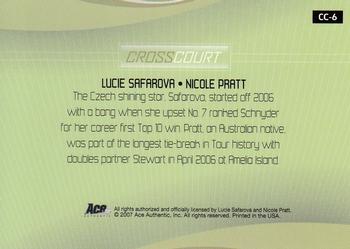 2007 Ace Authentic Straight Sets - Cross Court #CC-6 Lucie Safarova / Nicole Pratt Back