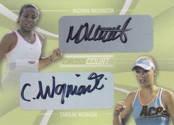 2007 Ace Authentic Straight Sets - Cross Court Autographs #CC-1 Mashona Washington / Caroline Wozniacki Front