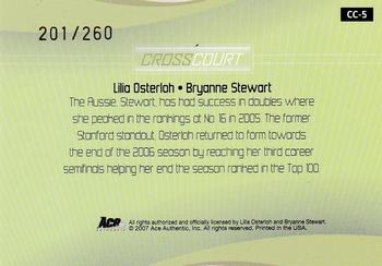 2007 Ace Authentic Straight Sets - Cross Court Autographs #CC-5 Lilia Osterloh / Bryanne Stewart Back