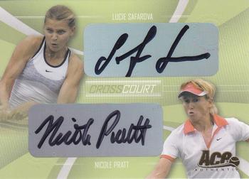 2007 Ace Authentic Straight Sets - Cross Court Autographs #CC-6 Lucie Safarova / Nicole Pratt Front