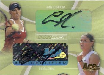 2007 Ace Authentic Straight Sets - Cross Court Autographs #CC-8 Anna Kournikova / Dinara Safina Front
