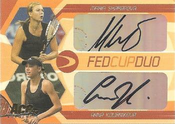 2007 Ace Authentic Straight Sets - Davis Cup Duos Autographs #DC1 Maria Sharapova / Anna Kournikova Front