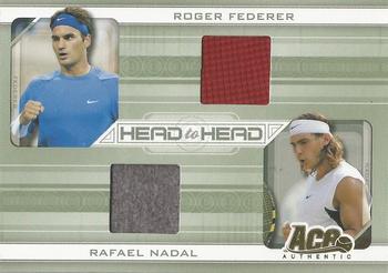2007 Ace Authentic Straight Sets - Head to Head Materials #HH6 Roger Federer / Rafael Nadal Front