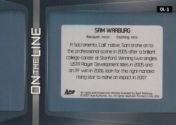 2007 Ace Authentic Straight Sets - On The Line #OL-1 Sam Warburg Back